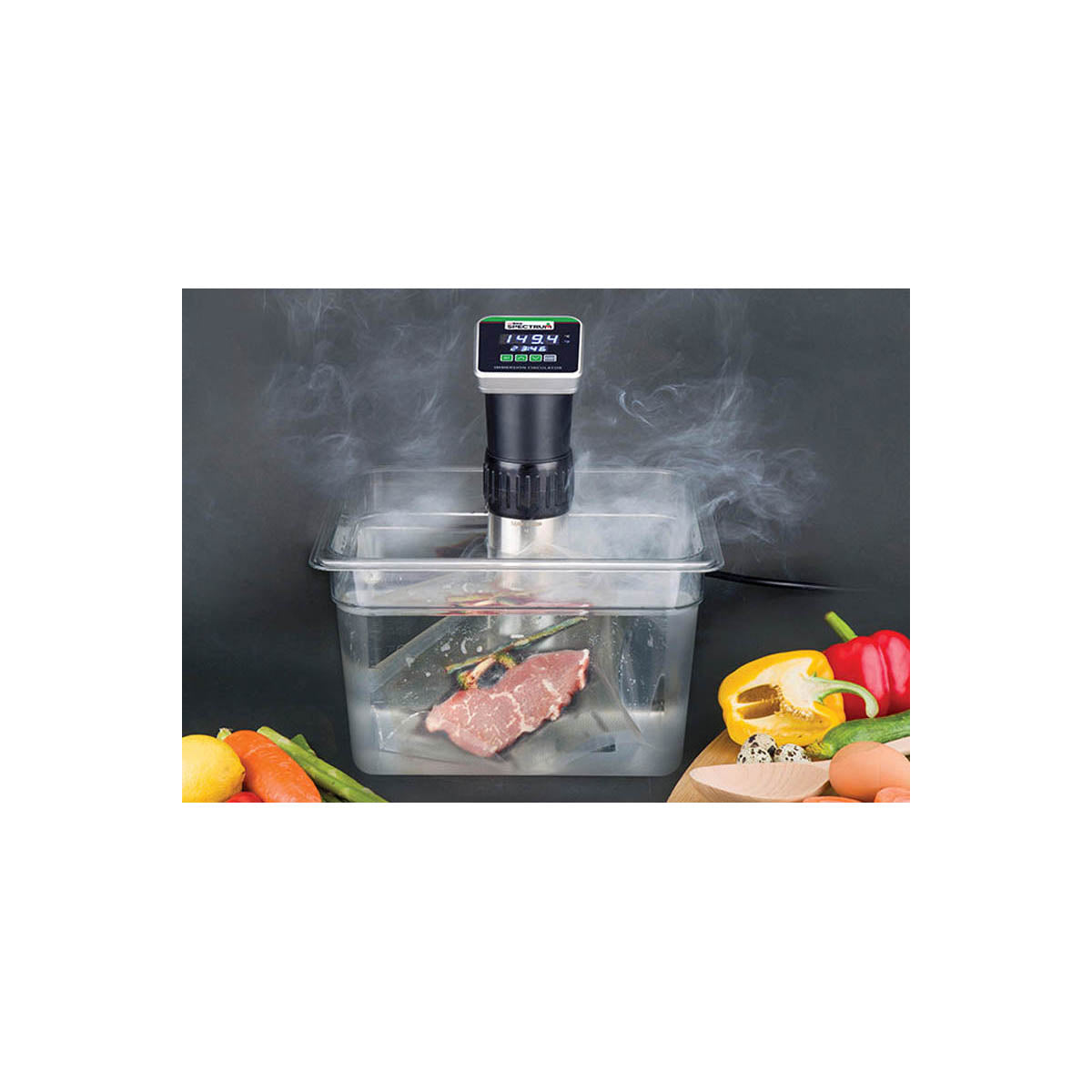 Winco ESVI-1 Sous Vide Immersion Circulator, 7.9-Gal (30 L) Capacity, 900W 110-120V, Digi Panel - Set | 3.63" Wide