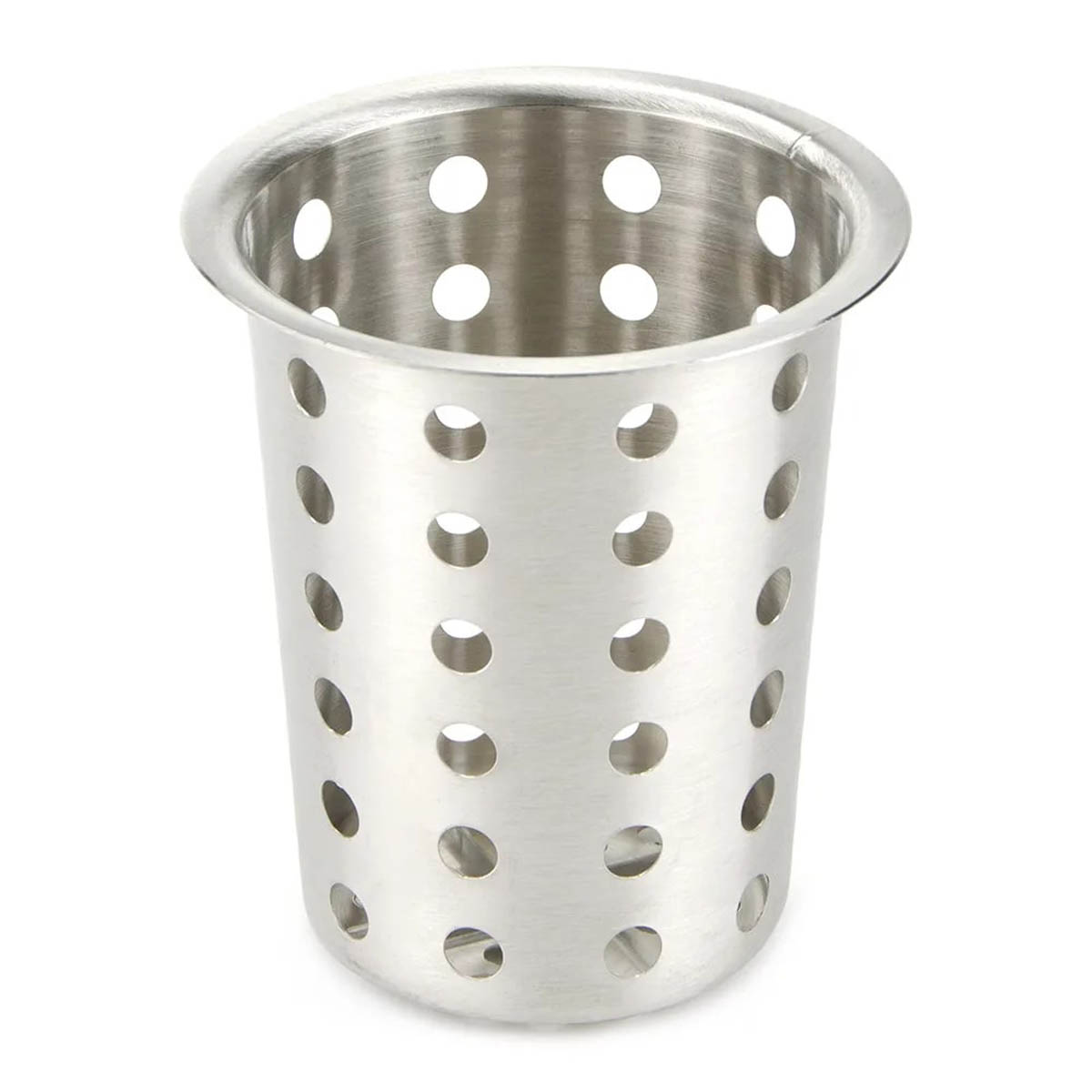 Winco FC-SS Stainless Steel Perforated Flatware Cylinder, 5-1/8"H