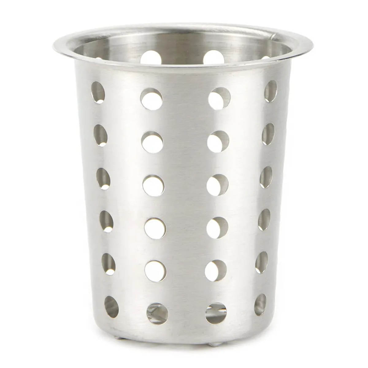 Winco FC-SS Stainless Steel Perforated Flatware Cylinder, 5-1/8"H