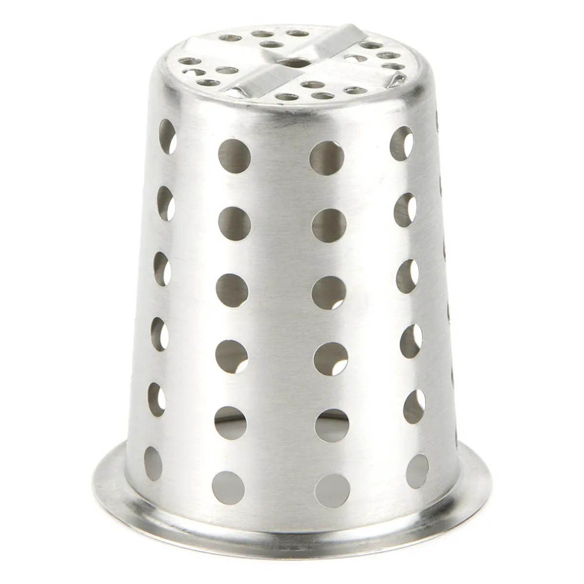 Winco FC-SS Stainless Steel Perforated Flatware Cylinder, 5-1/8"H
