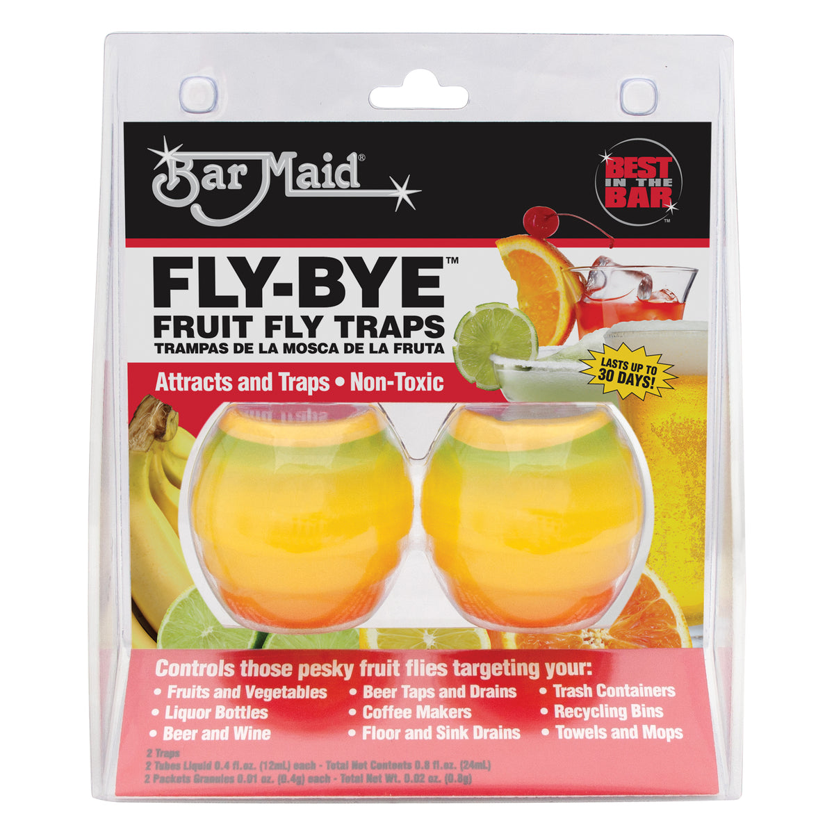 Winco FLY-BYE Fruit Fly Glue Trap, Non-Toxic, 2 Traps per Pack - 12 Packs/Case