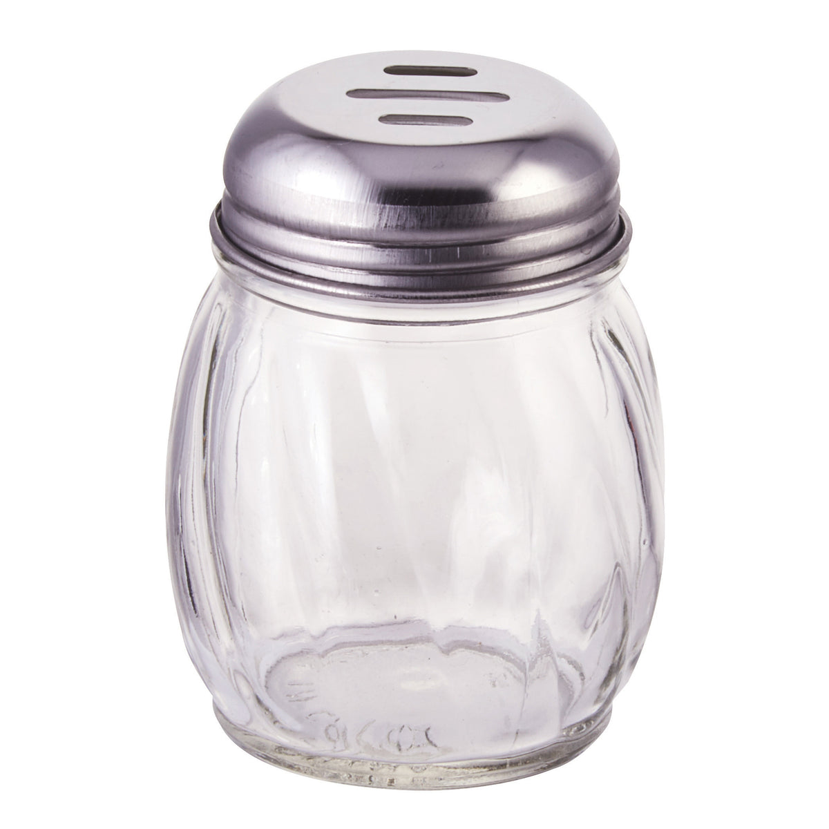 Winco G-108 Cheese Shaker, 6-Oz, slotted top, glass jar, no handle, jar & top - 1 Dozen | 6 - 9 oz