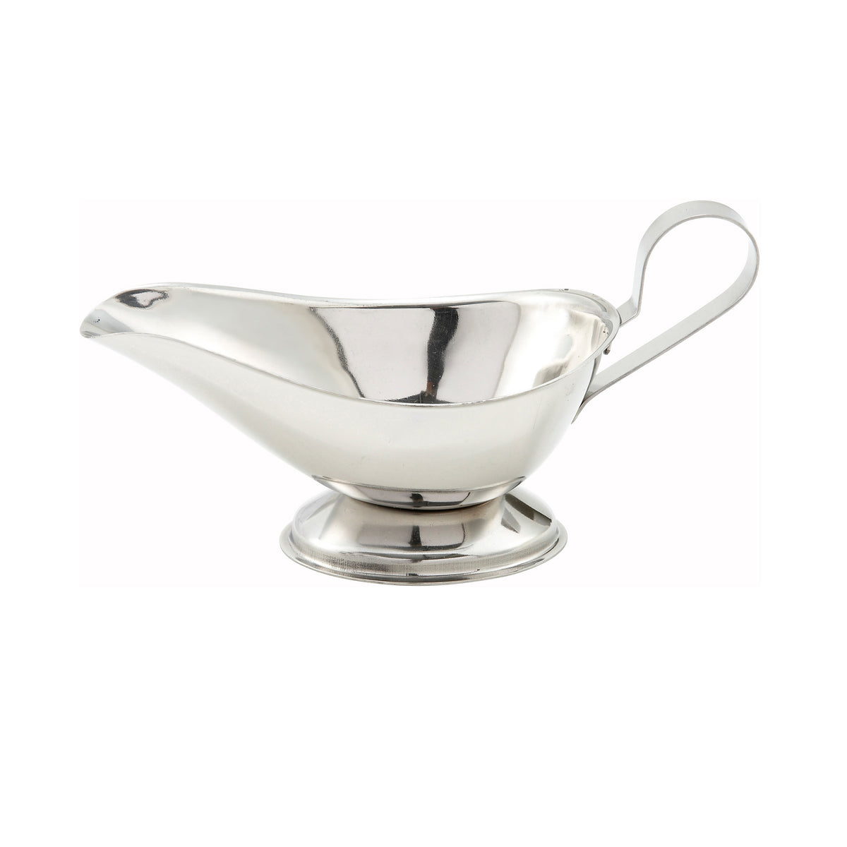 Winco GBS-3 3 oz. Stainless Steel Gravy Boat w/ Handle | stainless steel (unspecified)