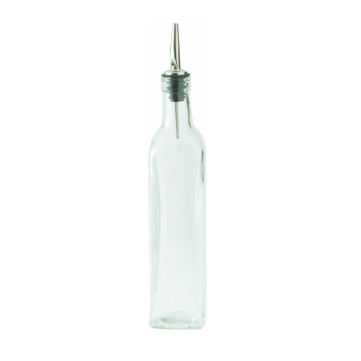 Winco GOB-16 Glass 16 oz. Oil/Vinegar Cruet with Pourer / Square