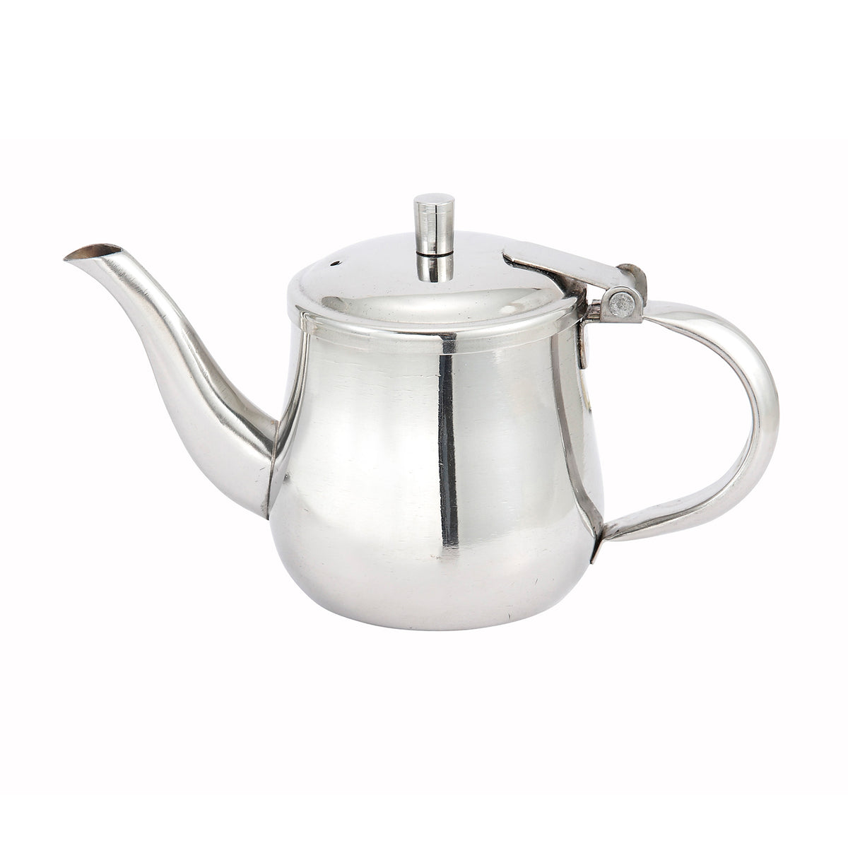 Winco GS-10 10 oz Gooseneck Server with Cover, Stainless | 9 - 13 oz