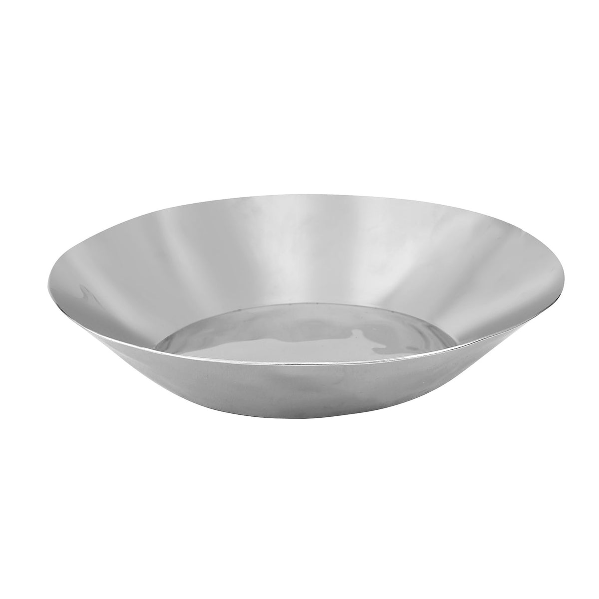 Winco HPR-8 8 7/8" Hammered Stainless Steel Round Display Tray, Mirror Finish