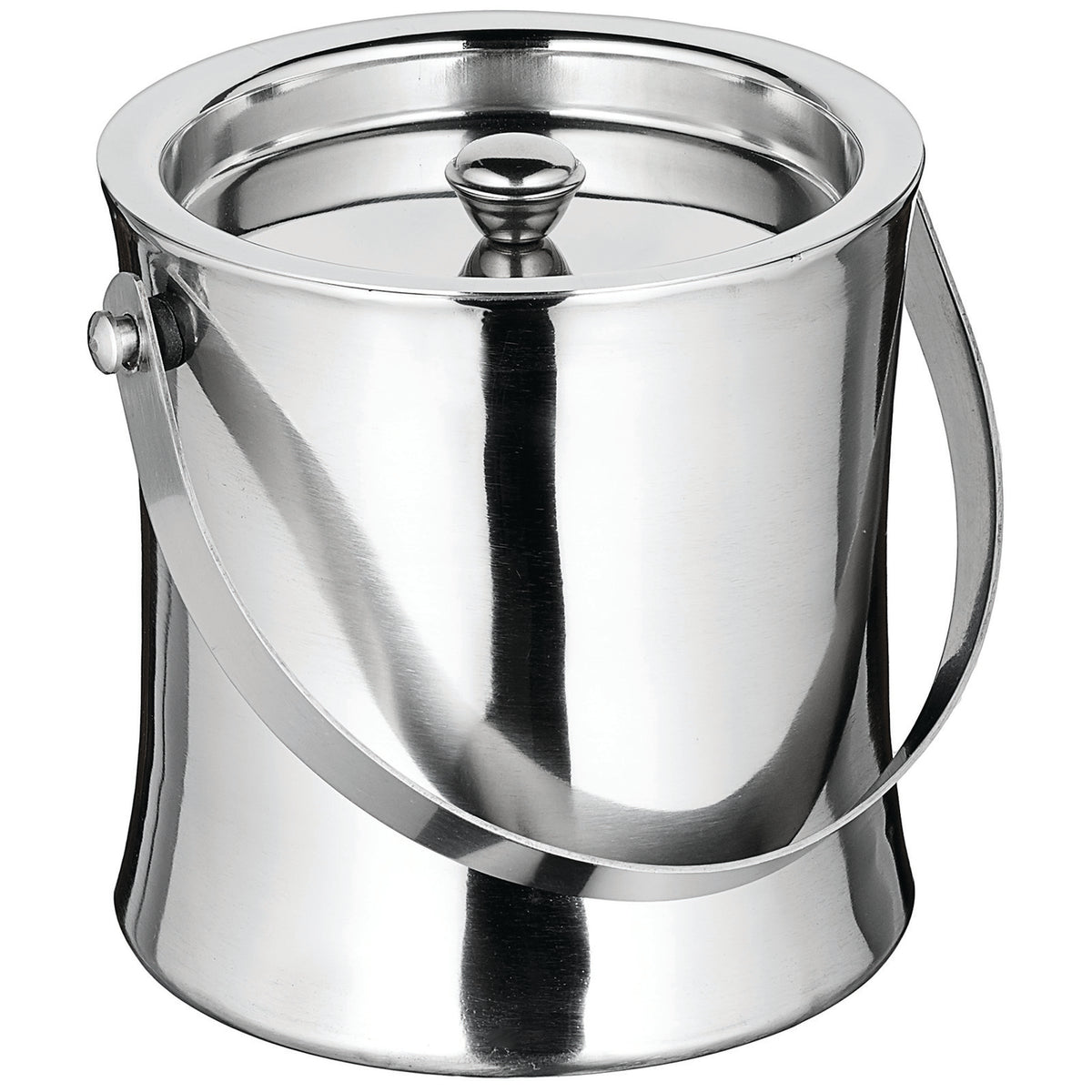 Winco ICB-60 Stainless Steel Double Wall 60 oz. Ice Bucket w/ Cover | 1 - 63 oz (.1 - 1.9 qt)