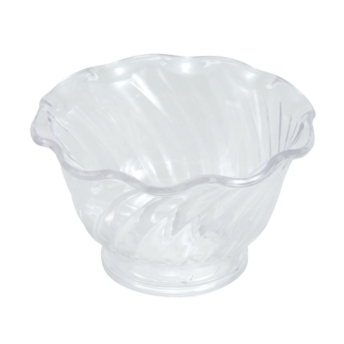 Winco ICC-5C Clear 5 oz Ice Cream and Berry Dish, BPA-Free SAN Plastic, Transparent Finish - 1 Dozen | 0" Wide