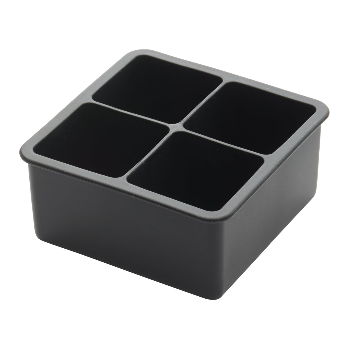 Winco ICCT-4R Ice Cube Tray (4) 2" Square Compartments, Silicone, Black