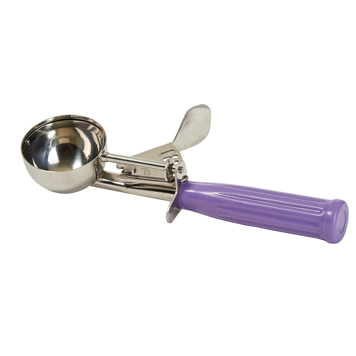 Winco ICD-20P 2 Oz. Allergen Free Purple Handle Stainless Steel Ice Cream Disher | 2 - 3 oz