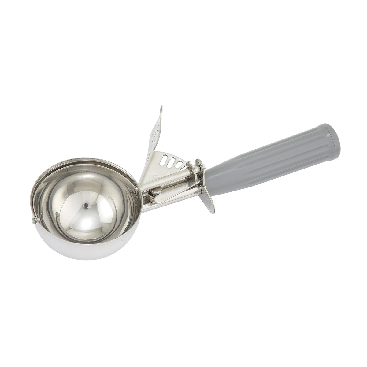 Winco ICD-8 Size 8 Gray Stainless Steel Ice Cream Disher with Plastic Handle | 4 - 5 oz