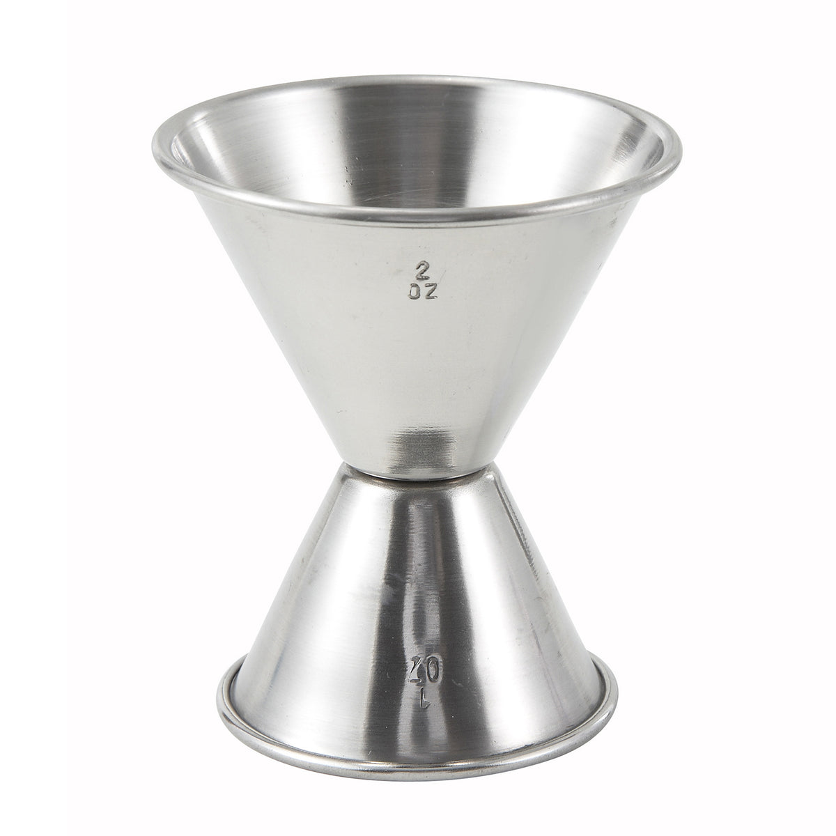 Winco J-5 Stainless Steel Jigger, 1 oz. x 2 oz.