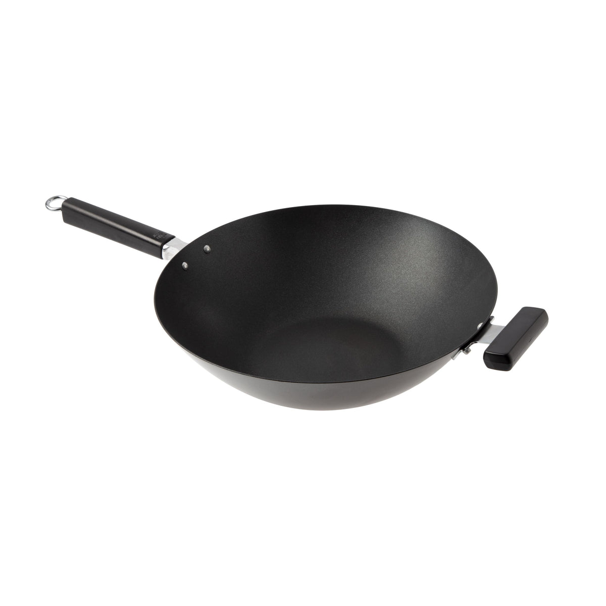 Winco J22-0040 Joyce Chen Nonstick Carbon Steel Flat Bottom Wok with Phenolic Handles, 14"