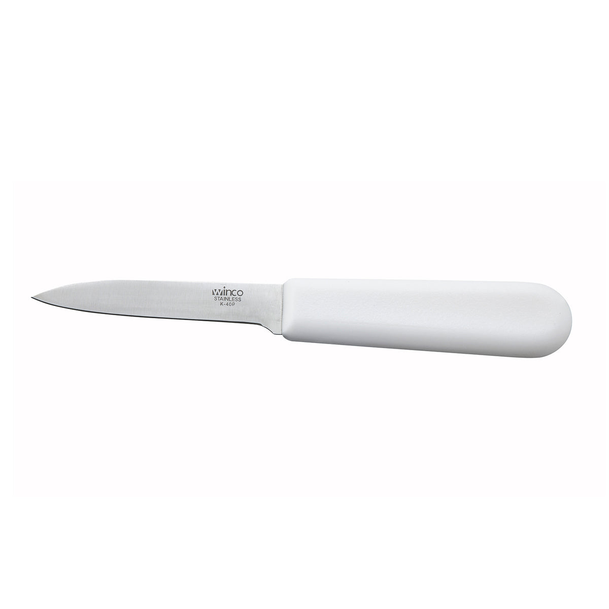Winco K-40P 3" Paring Knife with White Polypropylene Handle