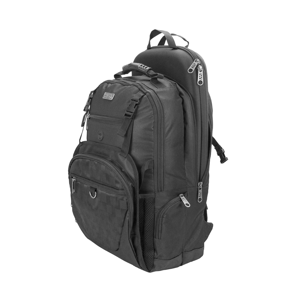 Winco KBP-S Black Polyester Chef Backpack with 10-Slot Hard Knife Case, 10-Piece Capacity - Set | 10 pc