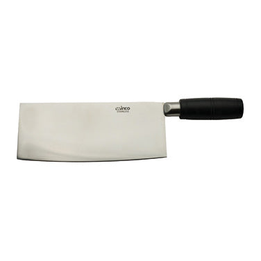 Winco KC-601 8" Chinese Cleaver w/ Black Handle, Stainless Steel