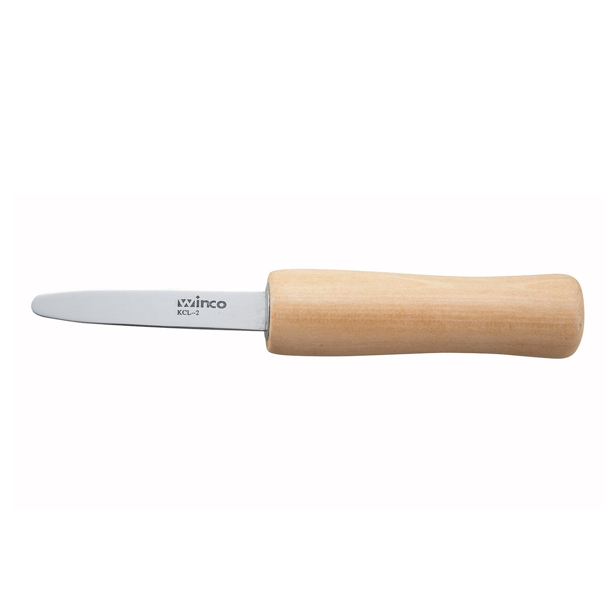 Winco KCL-2 Oyster Clam Knife with 2 7/8" Blade & Wooden Handle
