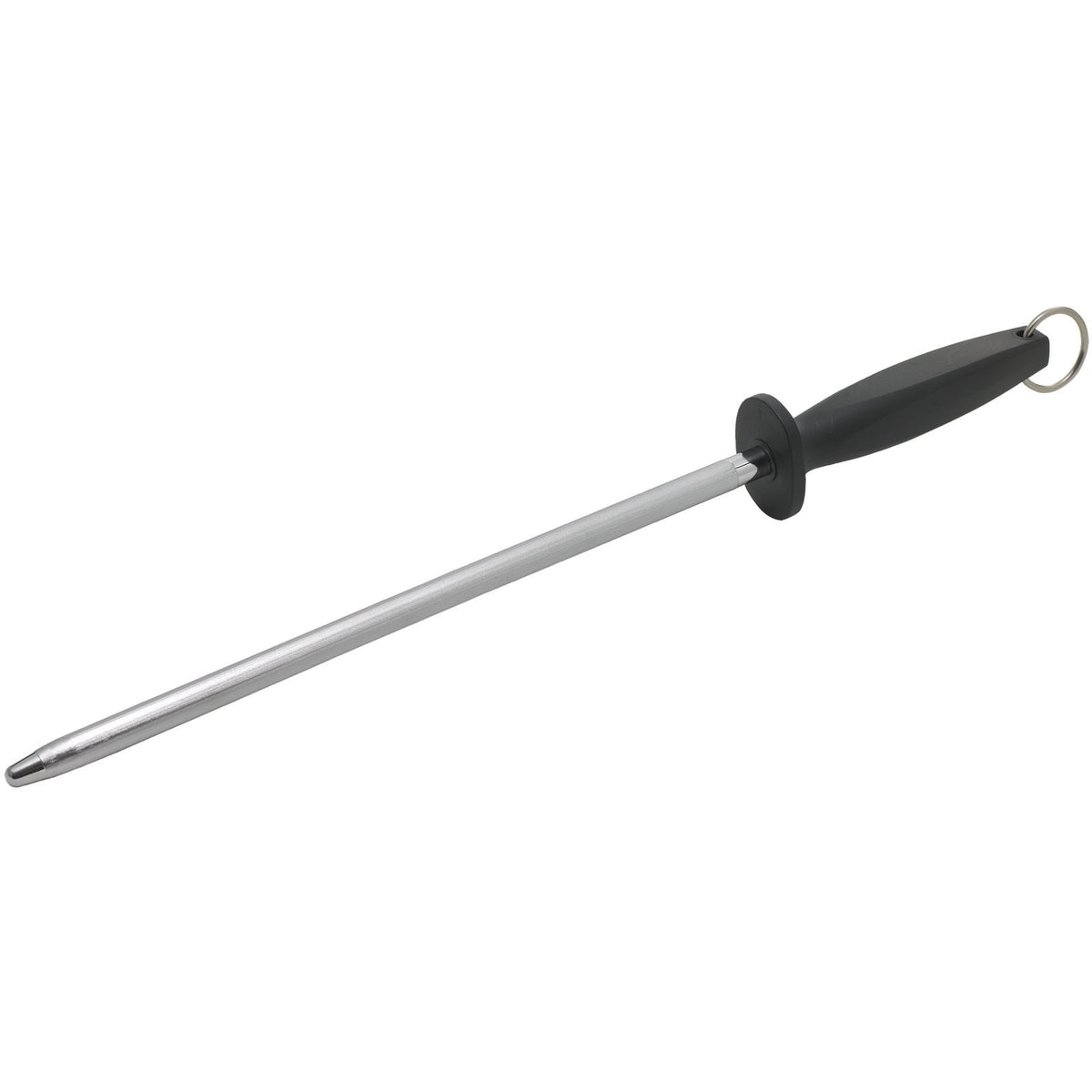 Winco KFP-123 12" Sharpening Steel with Extra Fine Grit, Black Handle