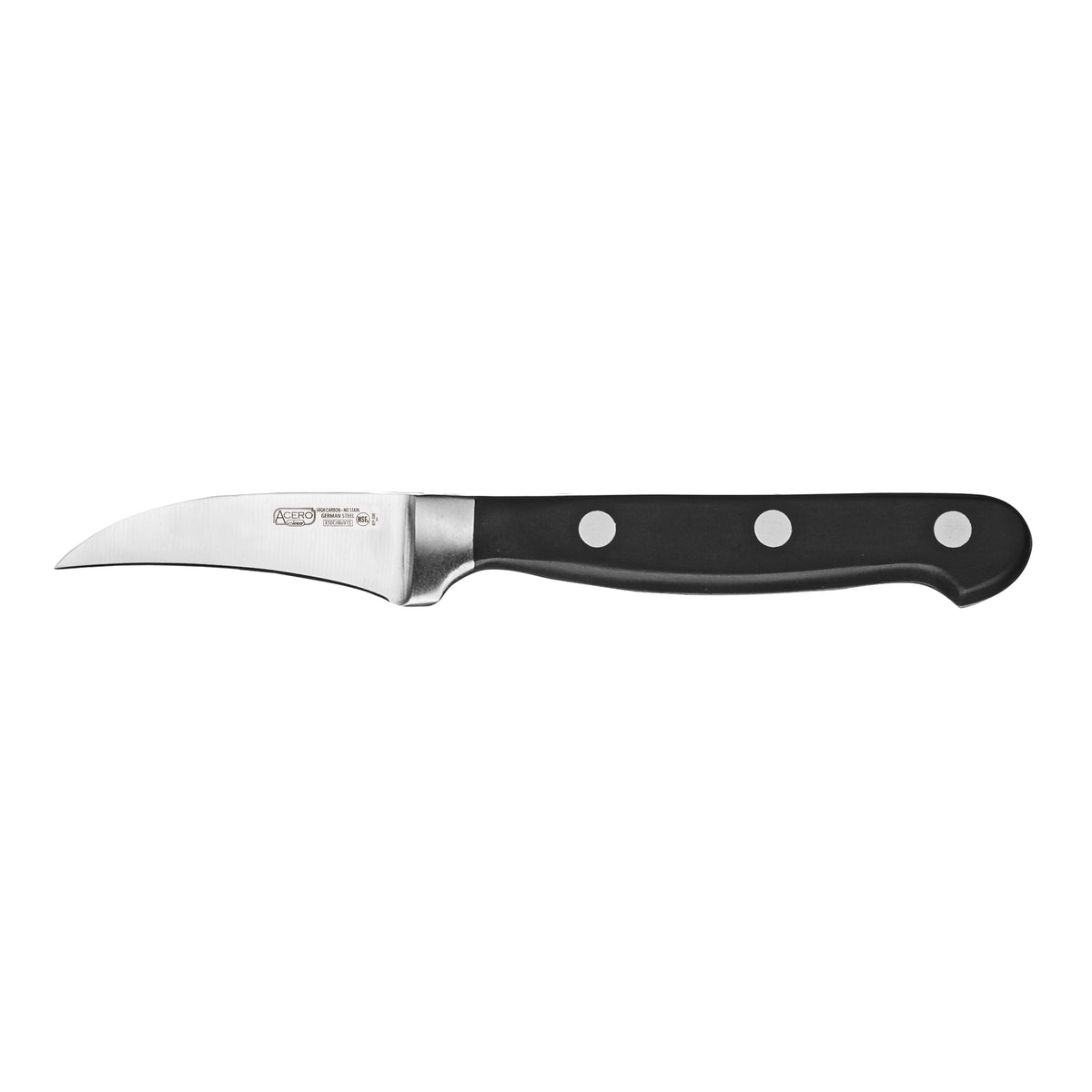 Winco KFP-30 Acero 2-3/4" Forged Peeling Knife w/ Black POM Handle