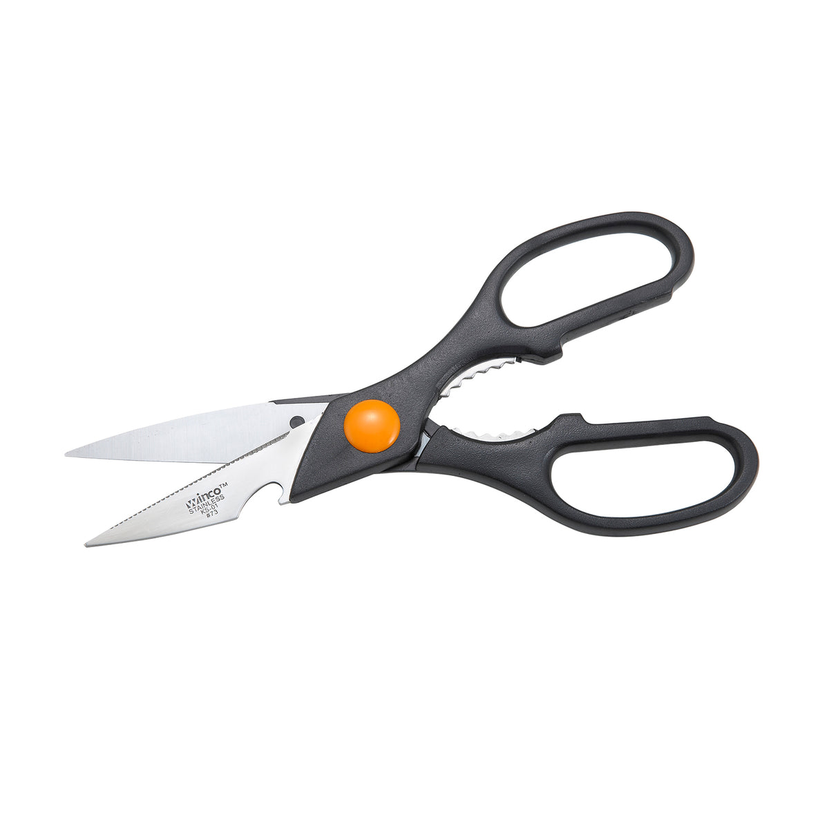 Winco KS-01 Stainless Steel Kitchen Shears w/ Plastic Grip Handles