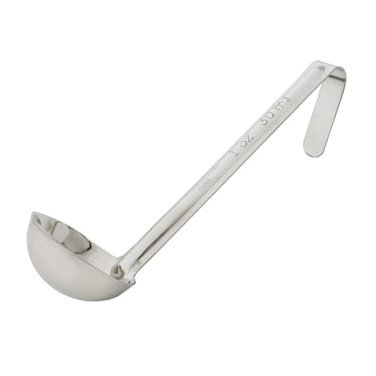 Winco LDI-10SH 1 oz One-Piece Stainless Steel LDI Series Serving Ladle w/ 6" Long Handle | 1/2 to 1-1/2 oz