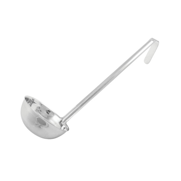 Winco LDI-12 Stainless Steel 12 3/4" Round Bottom 1 Piece 12 oz. Serving Ladle | 9 to 15 oz