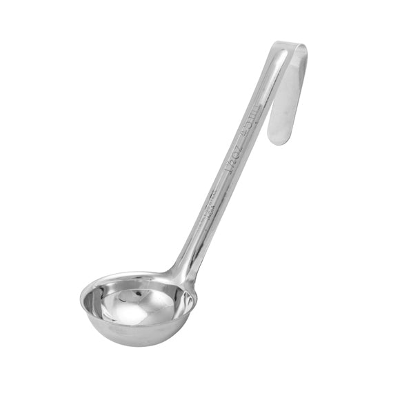 Winco LDI-15SH 1 1/2 oz One-Piece Stainless Steel Serving Ladle w/ 6" Long Handle | 1/2 to 1-1/2 oz