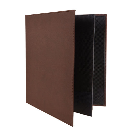 Winco LMF-811BN Menu Cover, Four Views, Letter Size, Holds 8-1/2" X 11" Paper | leather-like