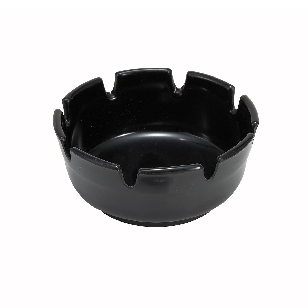Winco MAS-4K Round 4" Diameter Bakelite Ashtray, Black, Heat-Resistant to 380°F (193°C) - 1 Dozen