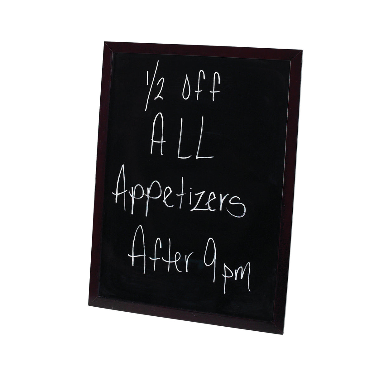 Winco MBB-3 Marker Board, 23-5/8" L x 3/4" W x 31-5/8" H, Wood Frame, Black Board, with Marker - Set