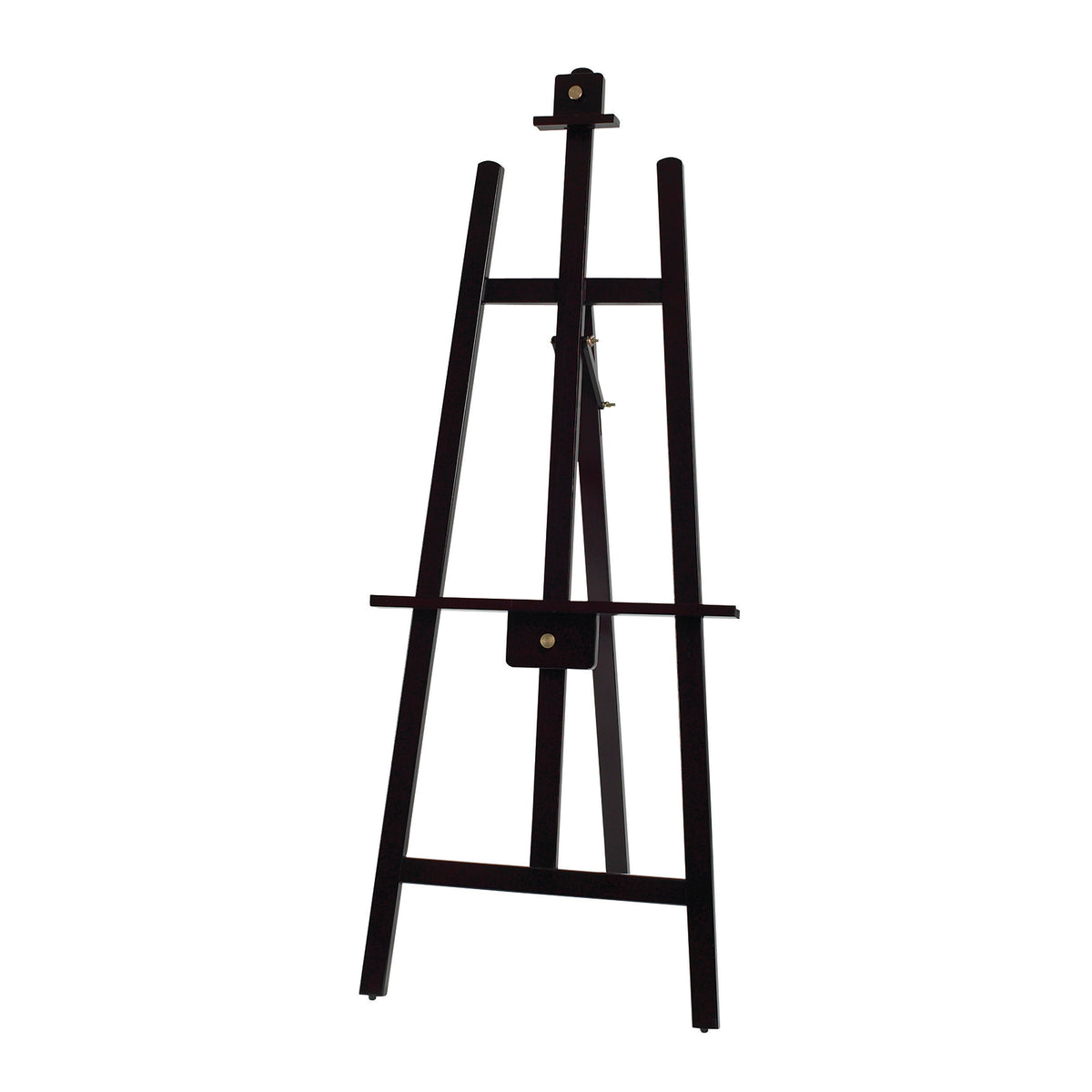 Winco MBBE-3 Tripod Easel, 23-1/4"L x 1"W x 61"H, 1" mahogany frame, copper knob, 2 planes - Set | wood