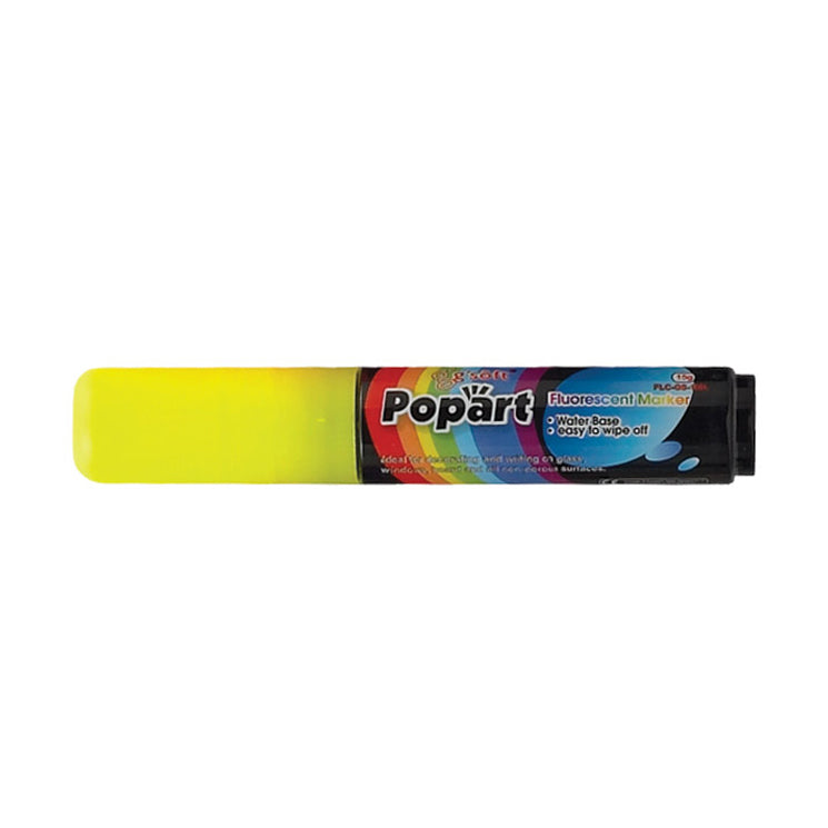 Winco MBPM-Y Neon Yellow Deluxe Plus Marker - 15G Ink Capacity | 0" Wide