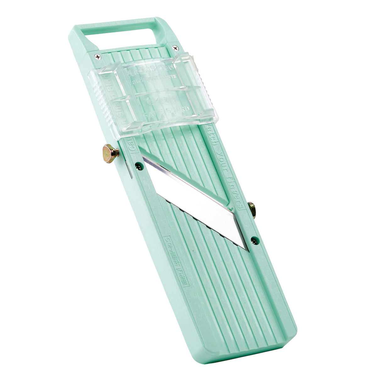 Winco MDL-5P Japanese Mandoline Slicer Set 12-1/3" x 3-3/4" Blade Fine/Medium/Coarse Attachments Plastic Frame