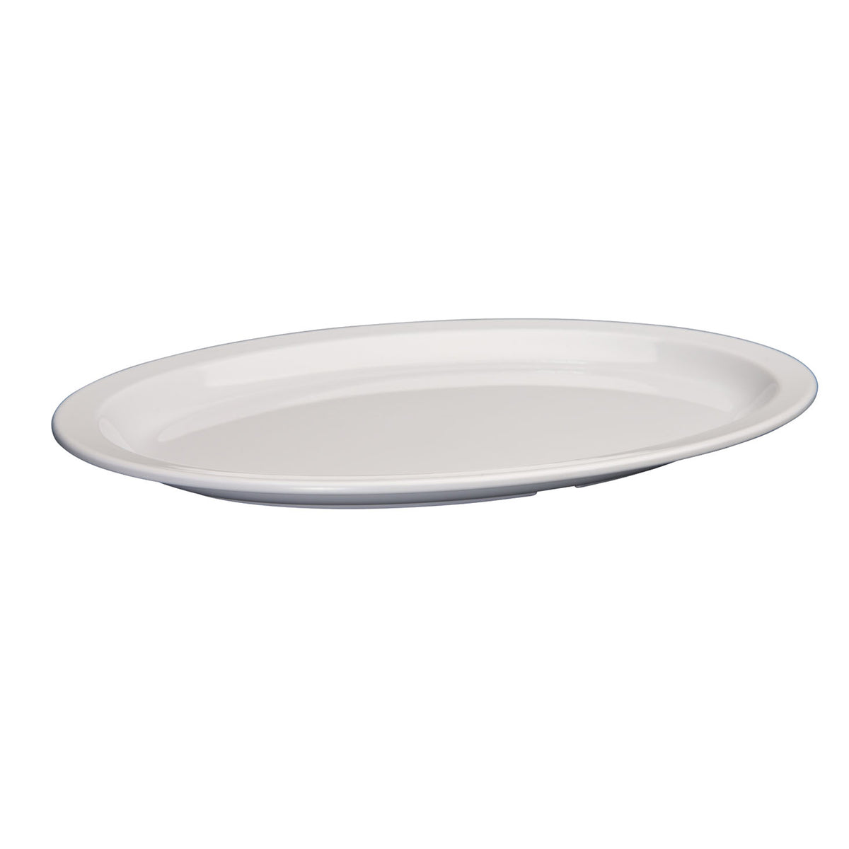 Winco MMPO-1510W 15-1/2" x 10⅞" Oval White Melamine Platter, 212°F Heat-Resist, Safe - 1 Dozen