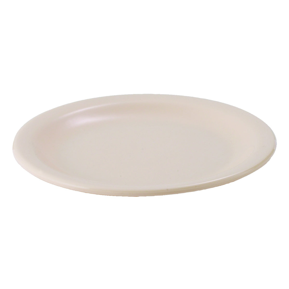Winco MMPR-8 7-7/8" Tan Melamine Round Plate, resistant to 212°F, NSF, dishwasher safe - 1 Dozen