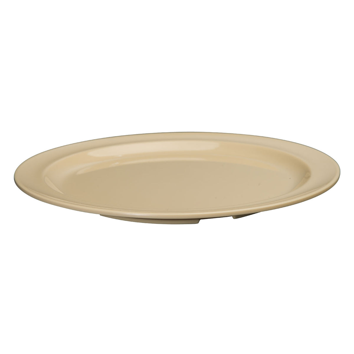 Winco MMPR-9 9" Tan Melamine Round Plate, 8-9" Diameter, 212°F Heat-Resistant, NSF - 1 Dozen