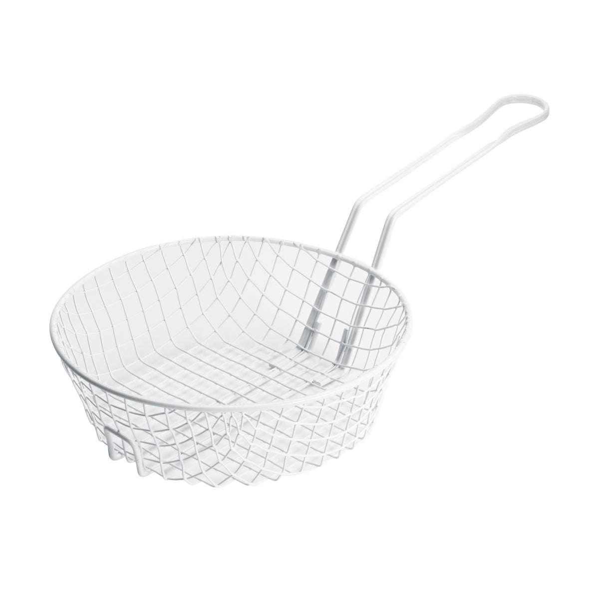 Winco MSBW-10 10" Non-Stick Coarse Mesh Breading Basket w/ White Plastic Coating | aluminum housing