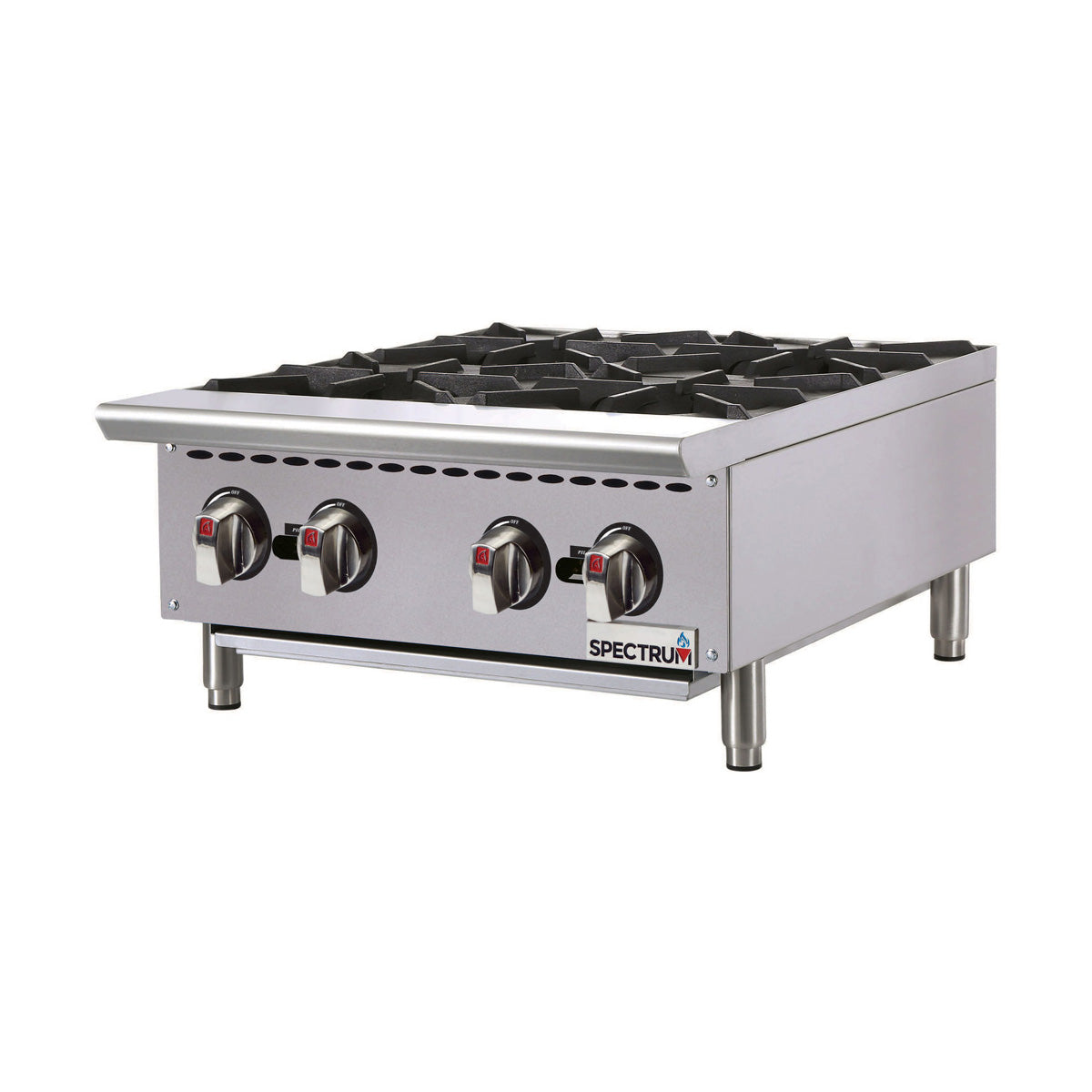 Winco NGHP-4 24" Countertop Gas Hotplate with (4) Burners, Infinite Controls, 100.000 BTU