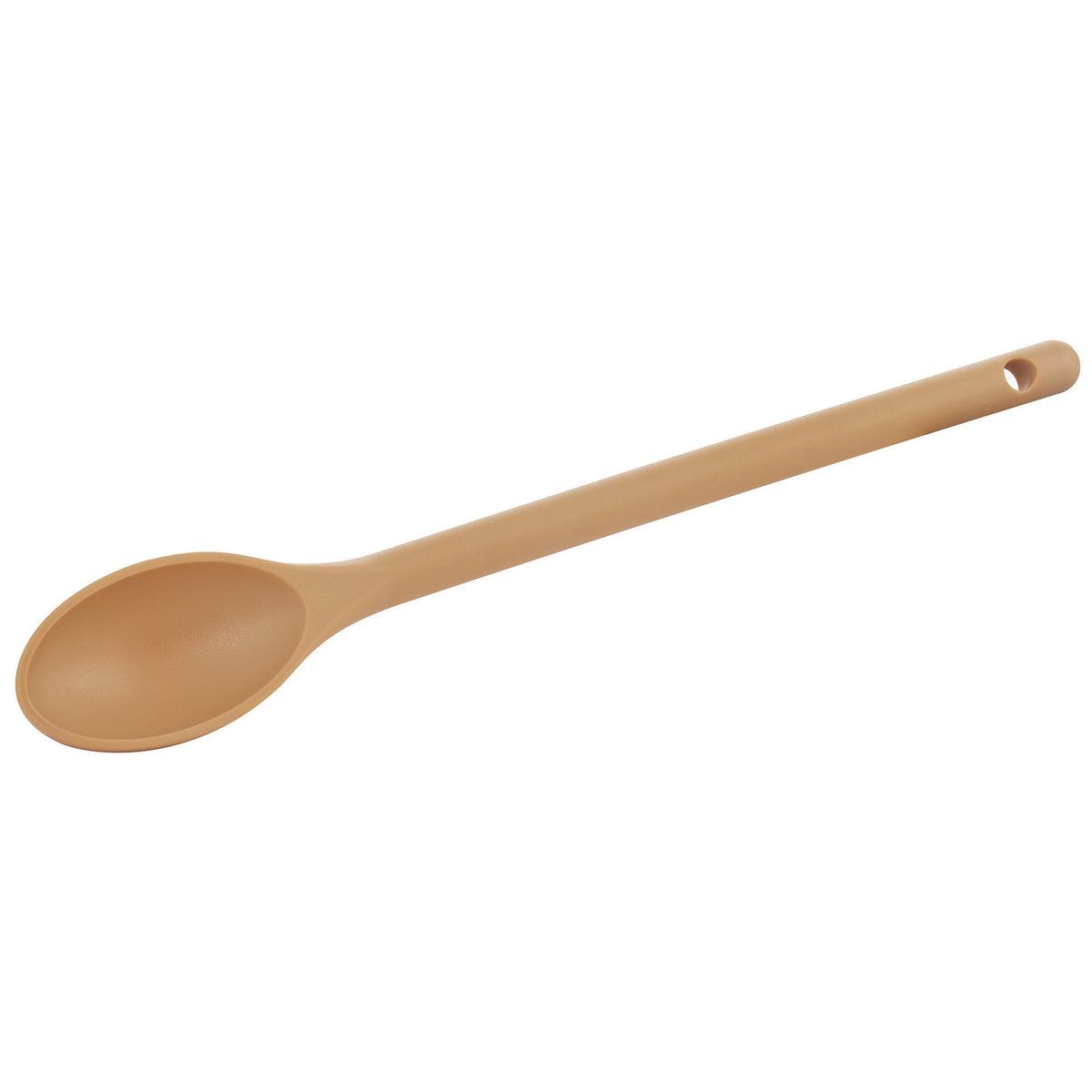 Winco NS-12T 12" Tan Nylon Solid Serving Spoon, Heat Resistant Up To 400°F (204°C)