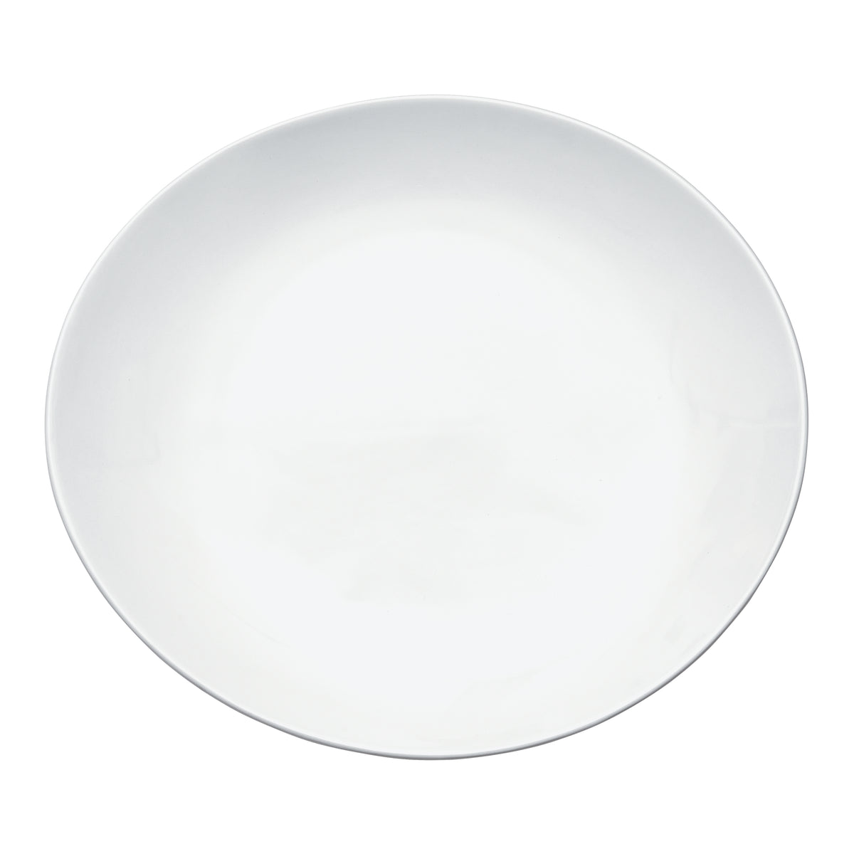 Winco OKP-12PL Brechia Oval Porcelain Platter, 12"L x 10-1/2"W x 1-1/2"H, White Finish - 1 Dozen