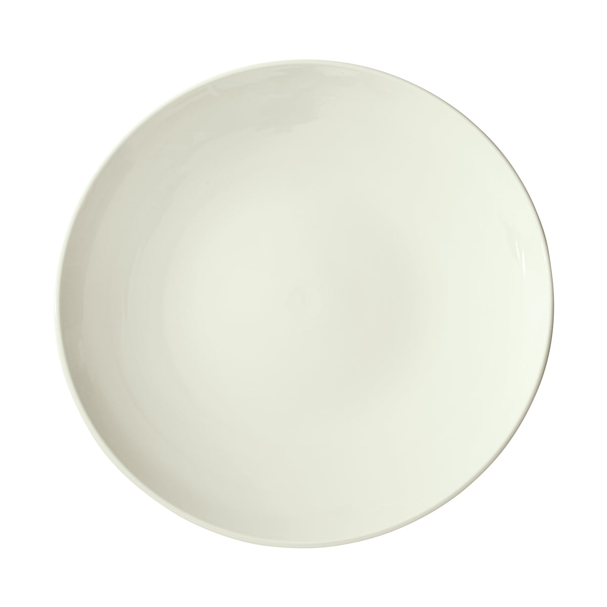 Winco OKP-14-AW 14" Round Porcelain Dinner Plate, American White Coupe Rim - 14" Diameter