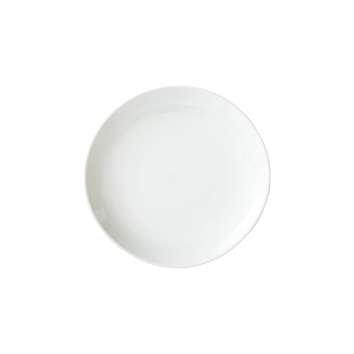 Winco OKP-9 Brechia China Plate, 9" Diameter x 1" Height, Round Coupe Rim, White Porcelain - 1 Dozen