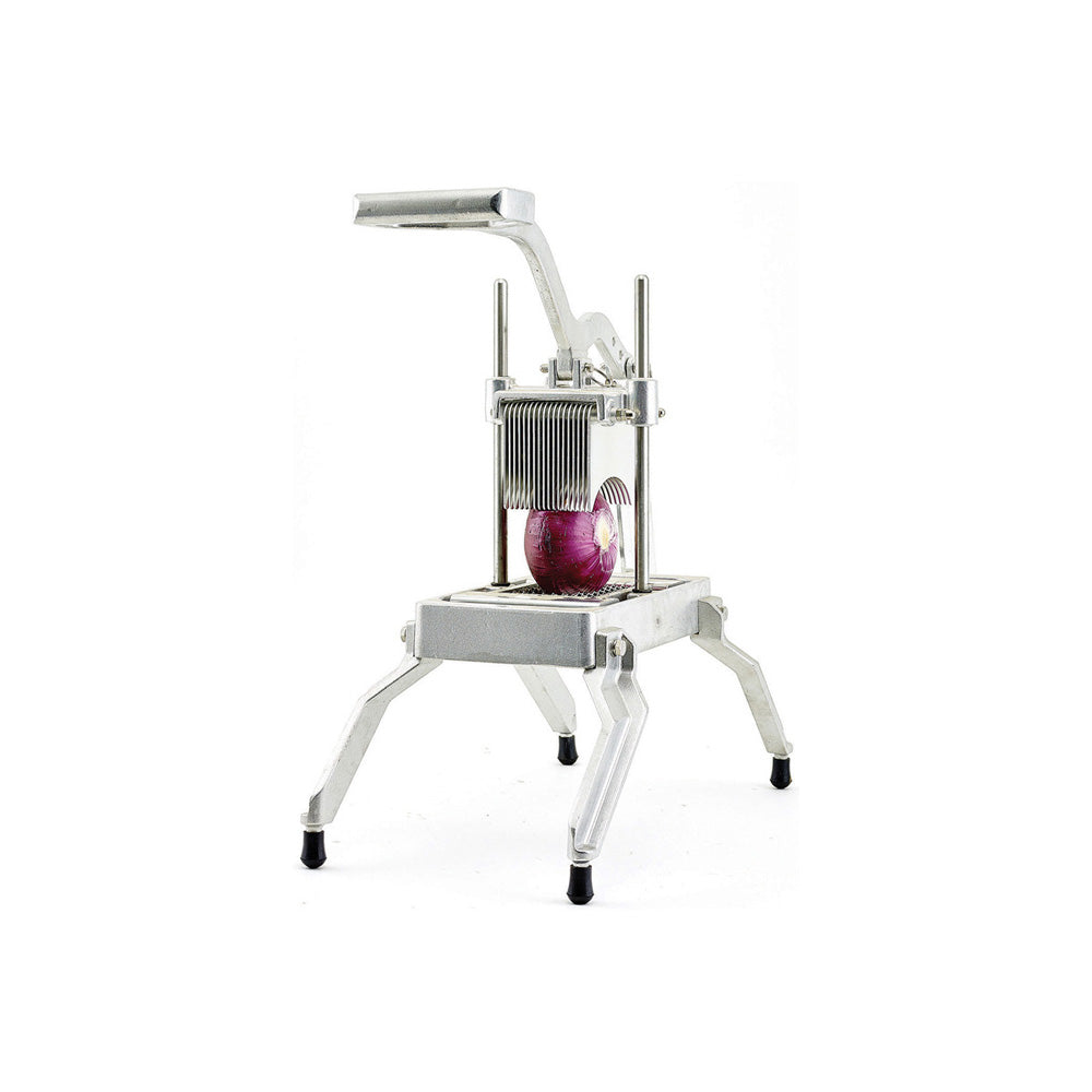 Winco OS-188 Kattex Manual Onion Slicer, 3/16" Stainless Steel Wire Blade, Aluminum Lever, Non-Skid Feet, Tool