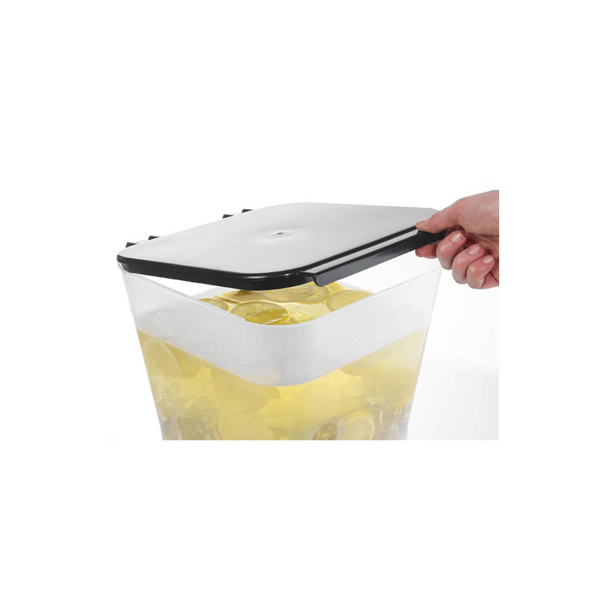 Winco PBD-3SK Plastic Square Beverage Dispenser, 3 Gallon