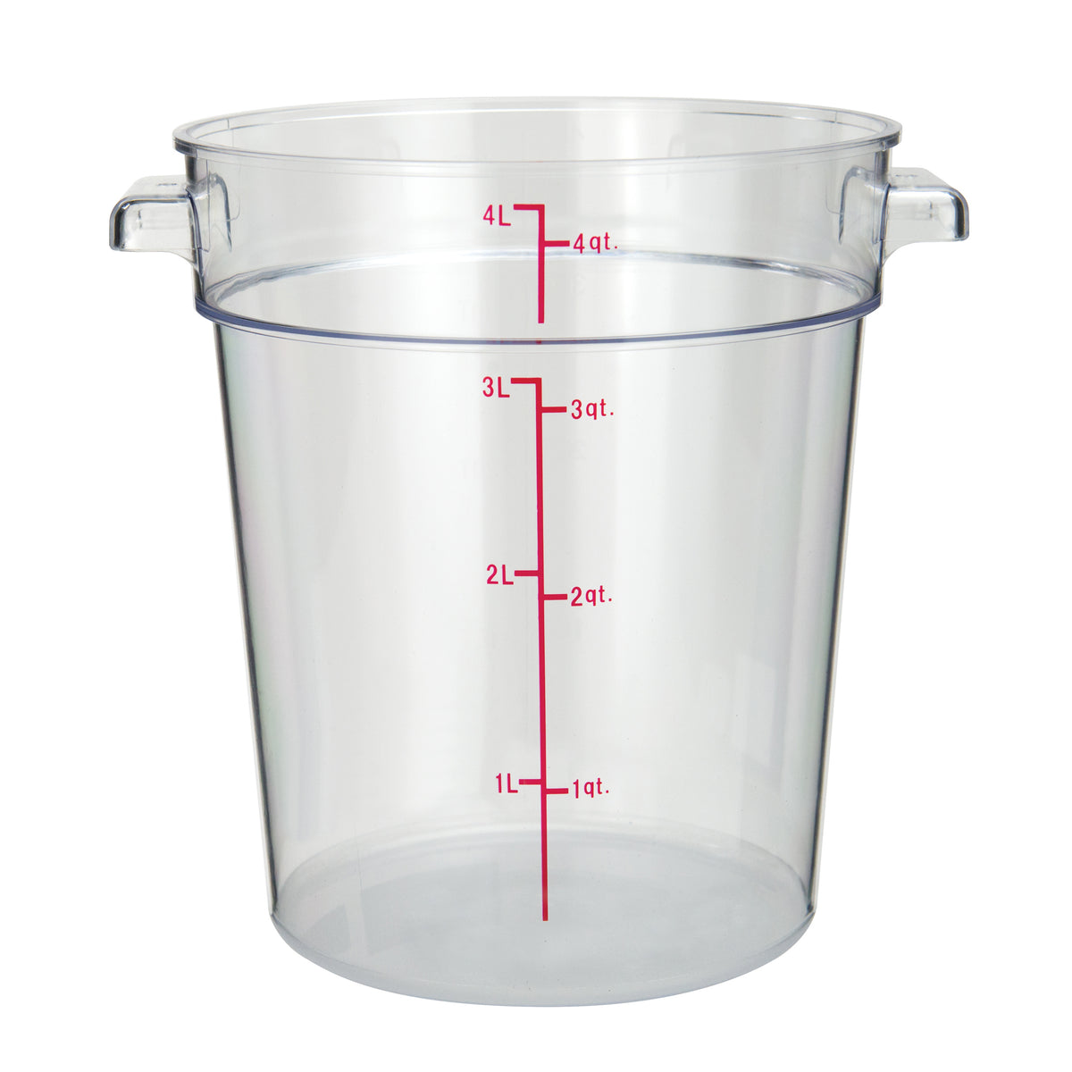 Winco PCRC-4 4 Qt Polycarbonate Food Storage Container, Clear | 3 - 6 qt capacity