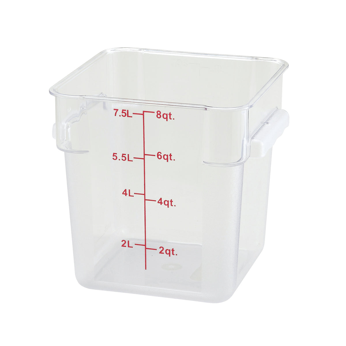 Winco PCSC-8C Square 8 Qt Polycarbonate Food Storage Container, Clear | 7 - 12 qt capacity