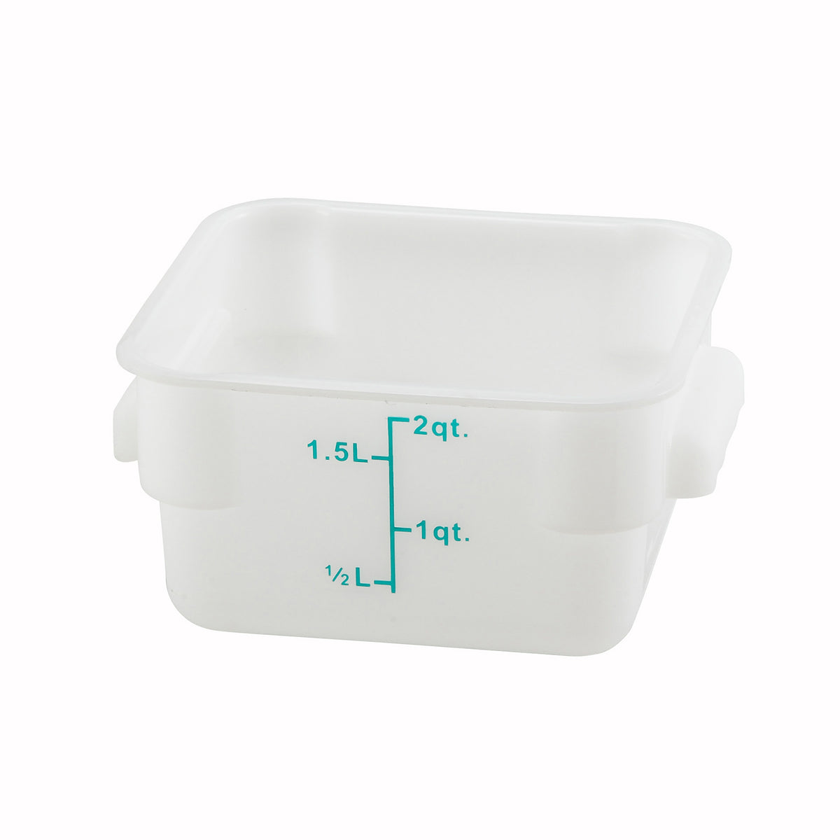 Winco PESC-2 2 qt Square Food Storage Container, Polypropylene, White | 1 - 2 qt capacity