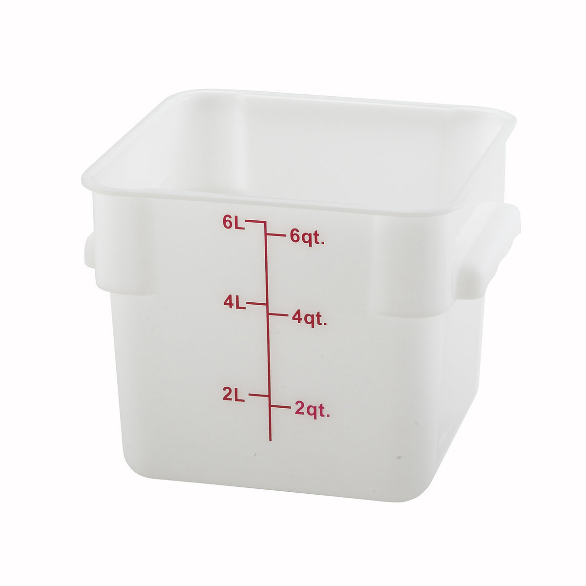 Winco PESC-6 6 qt Square White Food Storage Container | 3 - 6 qt capacity