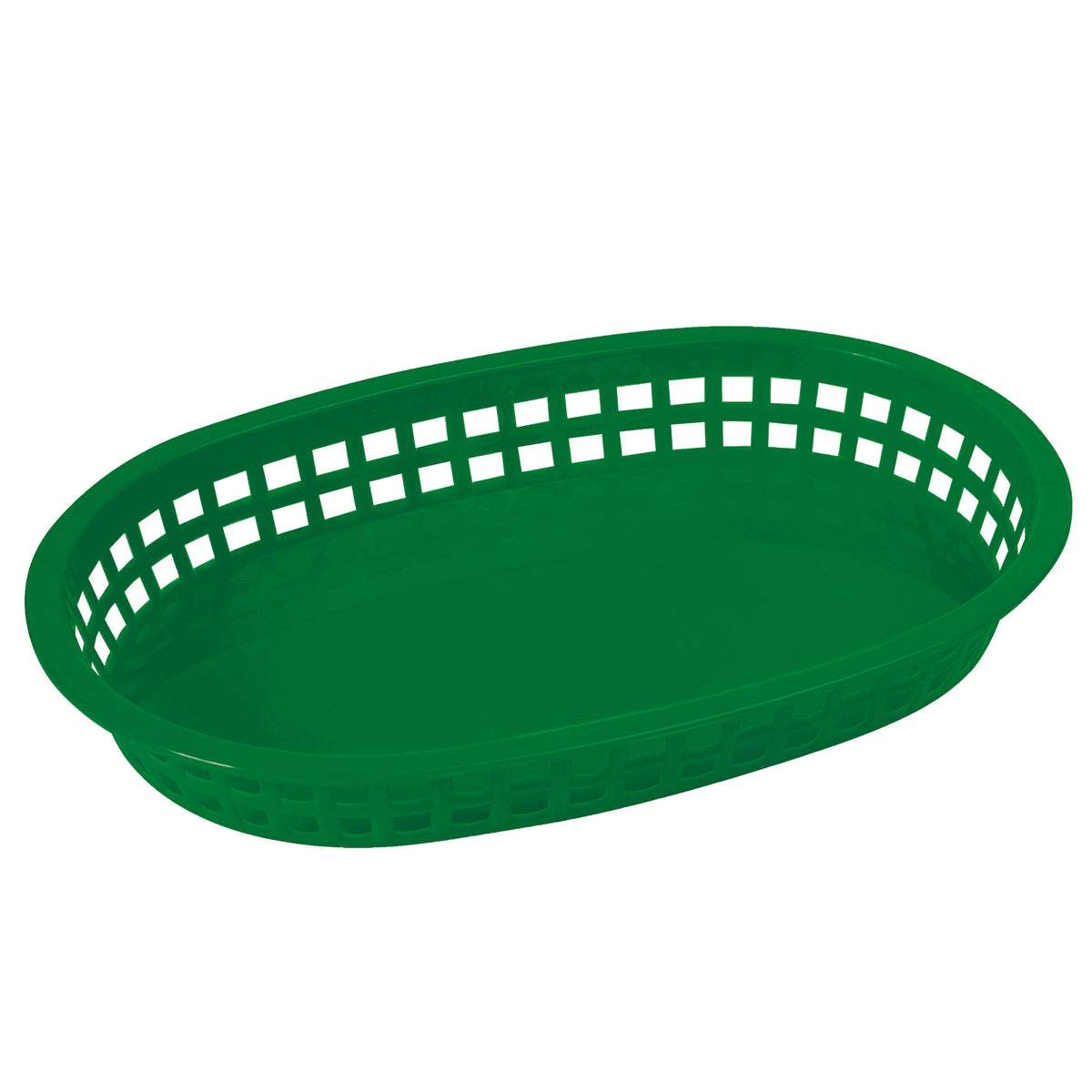 Winco PLB-G Green oval plastic platter 10.75" x 7.25" x 1.5", microwave safe 150°F - 1 Dozen