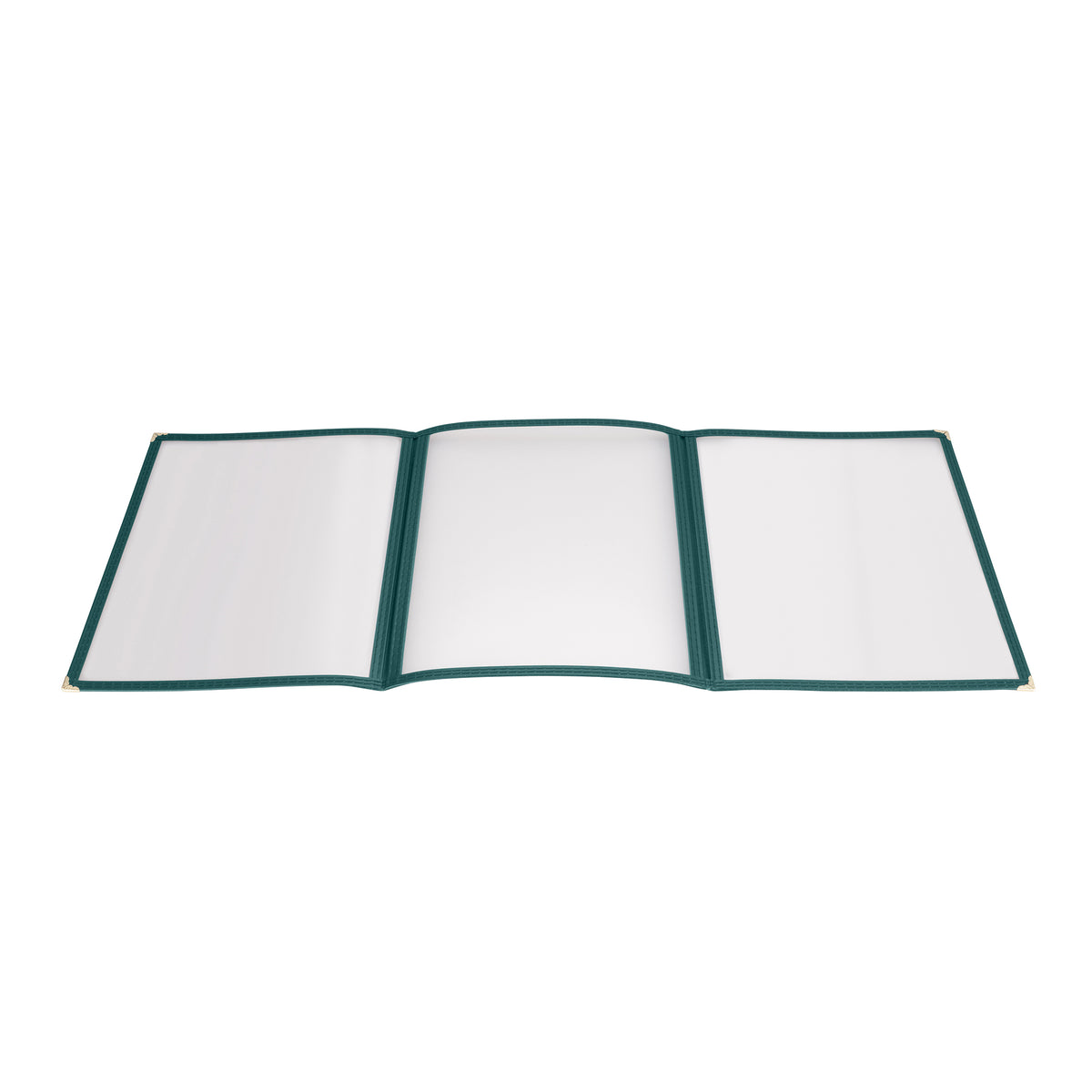 Winco PMCT-9G Menu Cover, Triple Fold, Overall 9-1/2" X 12-1/8", Holds 8-1/2" X 11" Paper | plastic